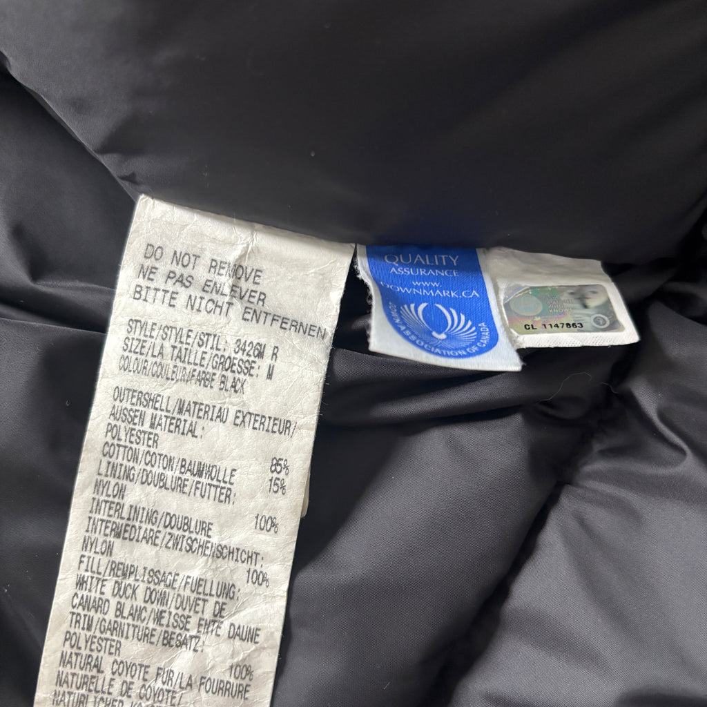 Canada Goose mens black chateau parka down coat size medium