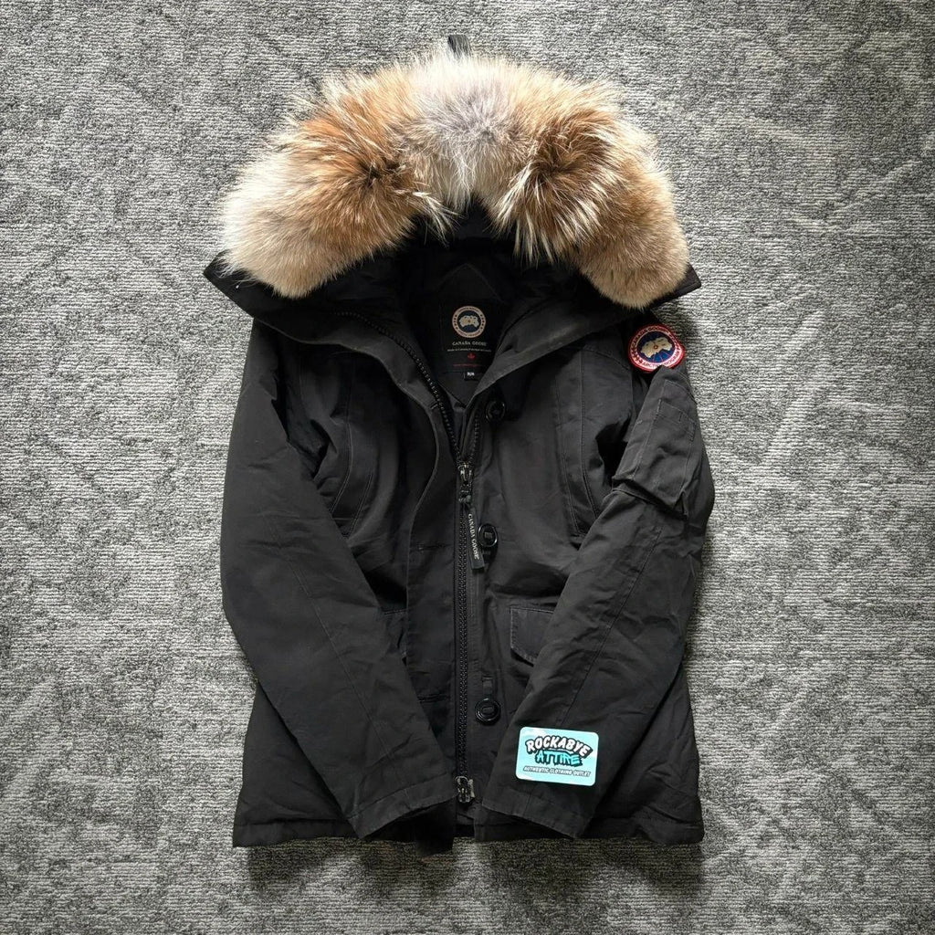 Canada Goose womens black montebello parka down coat size medium