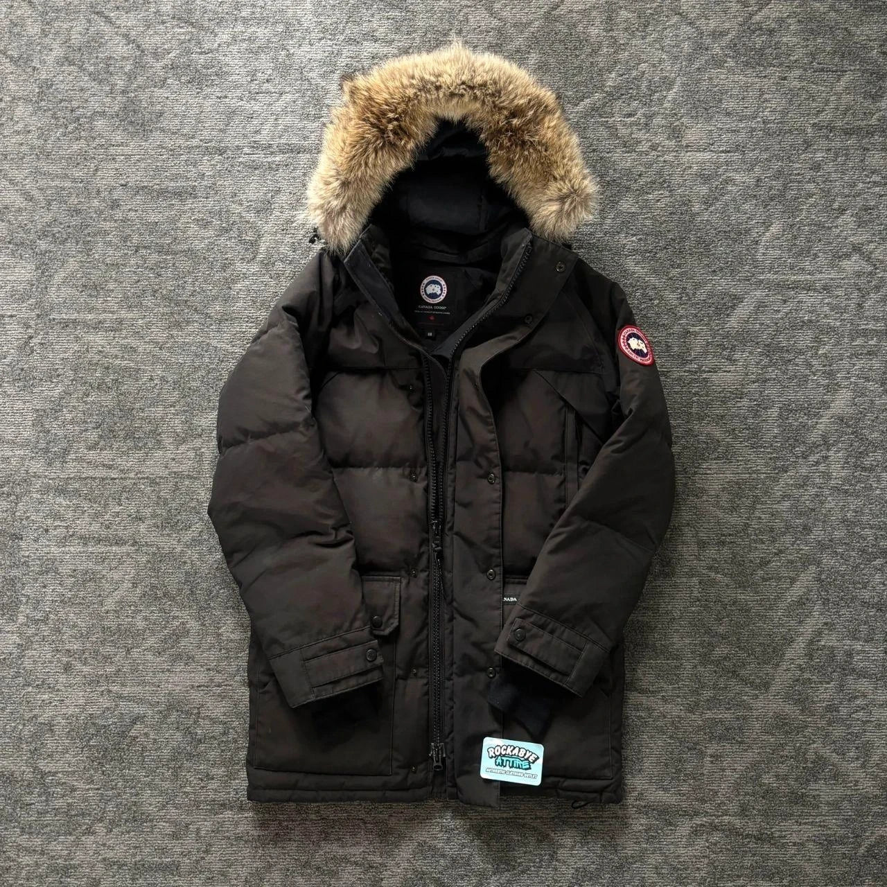 Canada Goose mens black emory parka down coat size medium