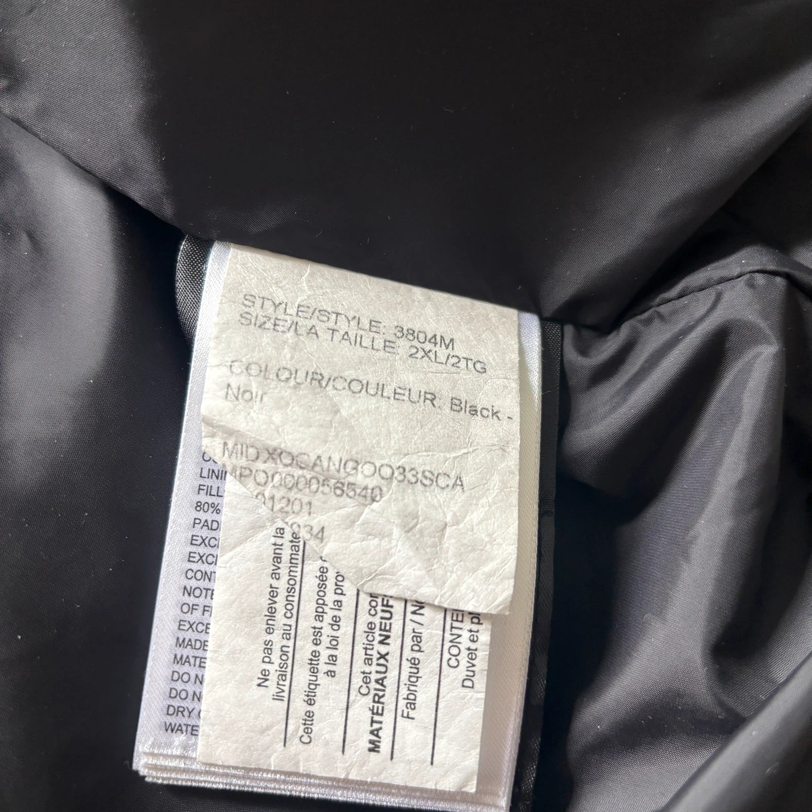 Canada Goose mens macmillan black winter parka down coat in size 2xl