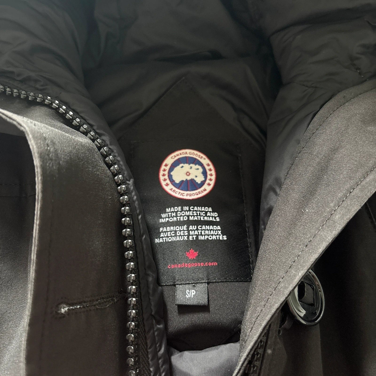 Canada Goose womens black montebello parka down coat in size small