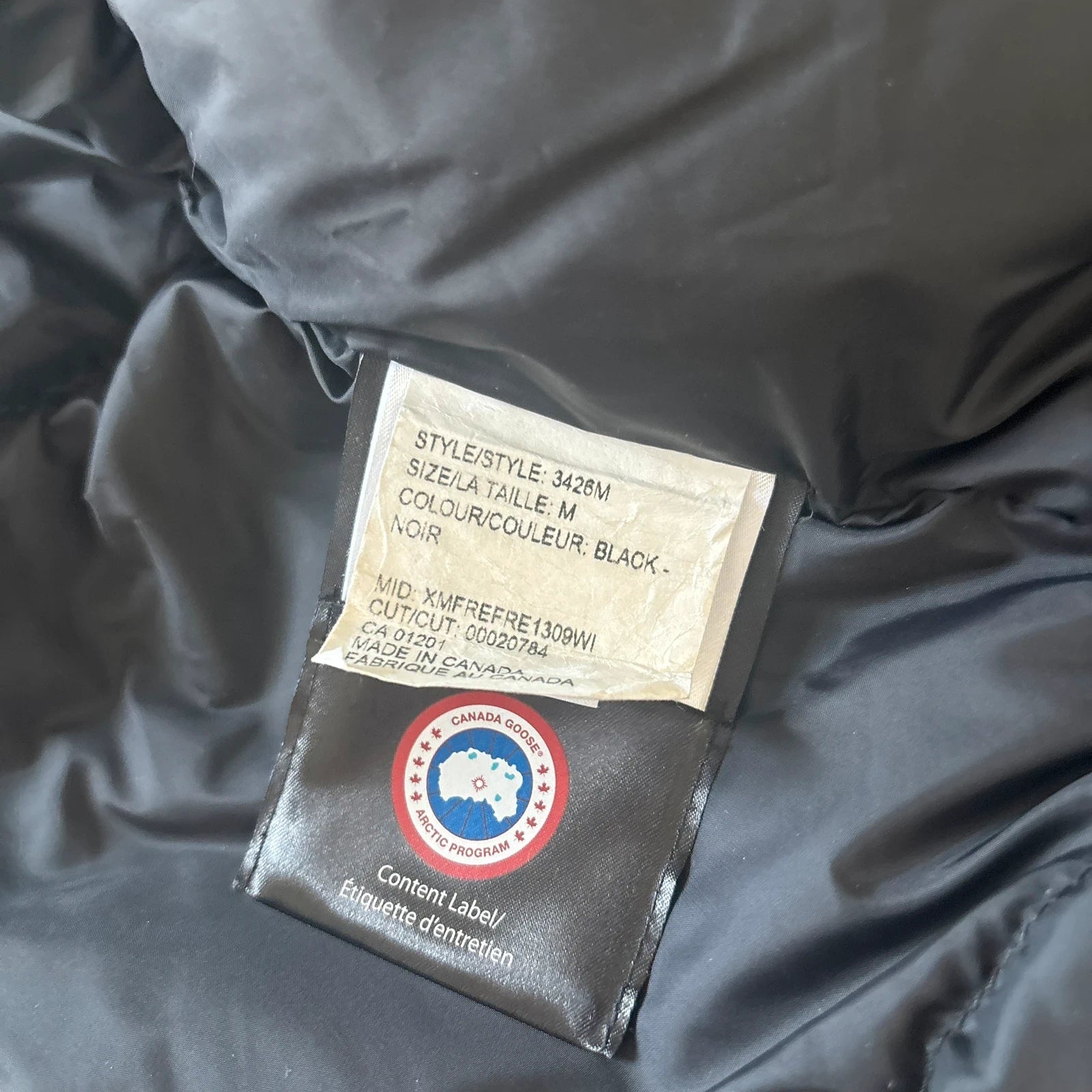 Canada Goose mens black chateau parka down coat size medium
