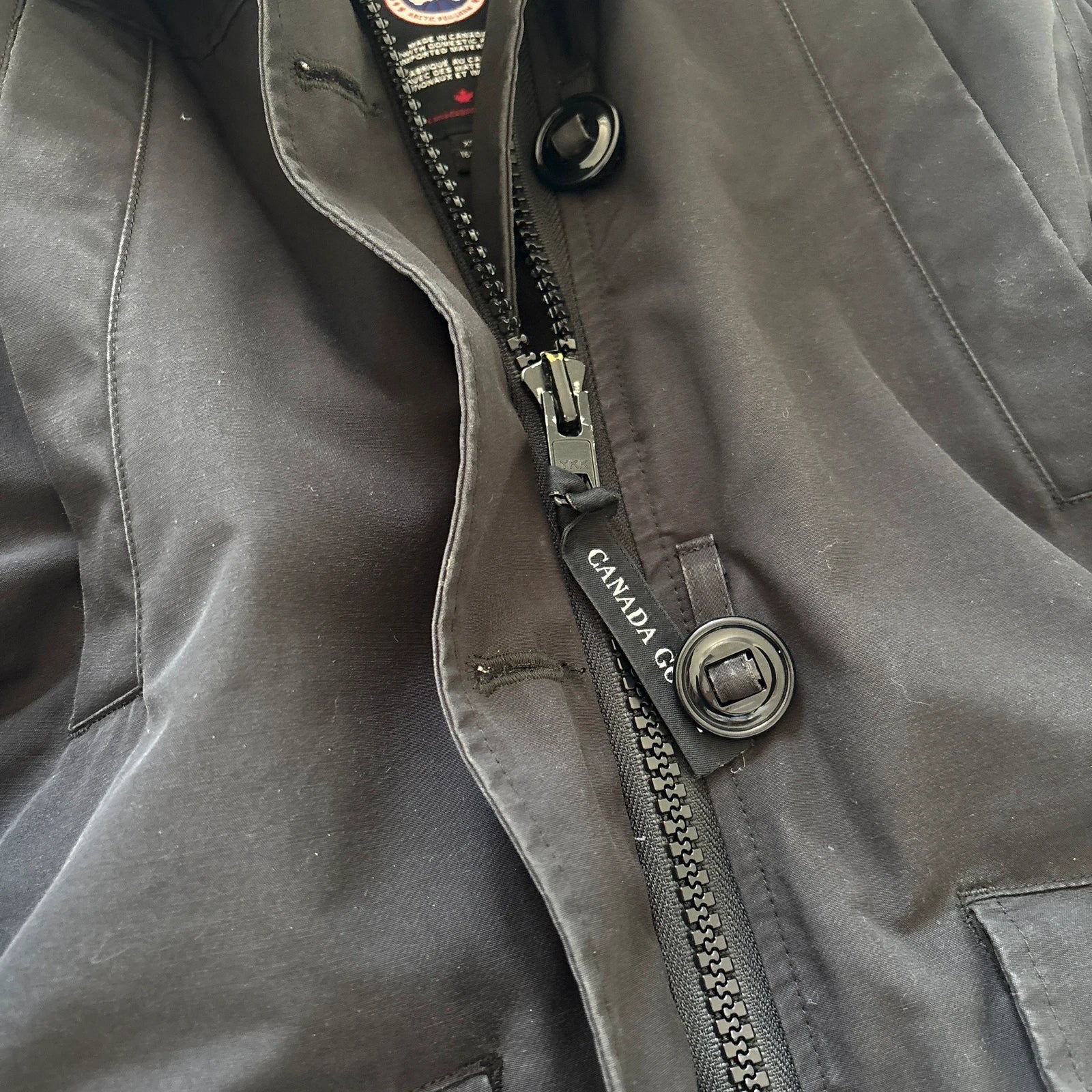 Canada Goose womens black montebello parka down coat size xs