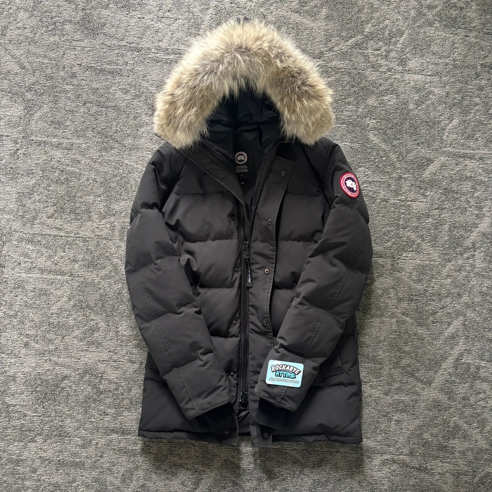 Canada Goose mens black carson parka down coat size medium