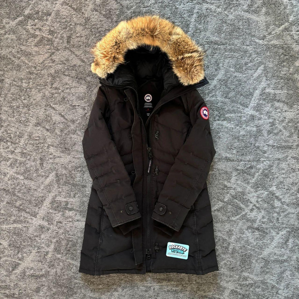 Canada Goose womens black lorette parka down coat size fusion medium