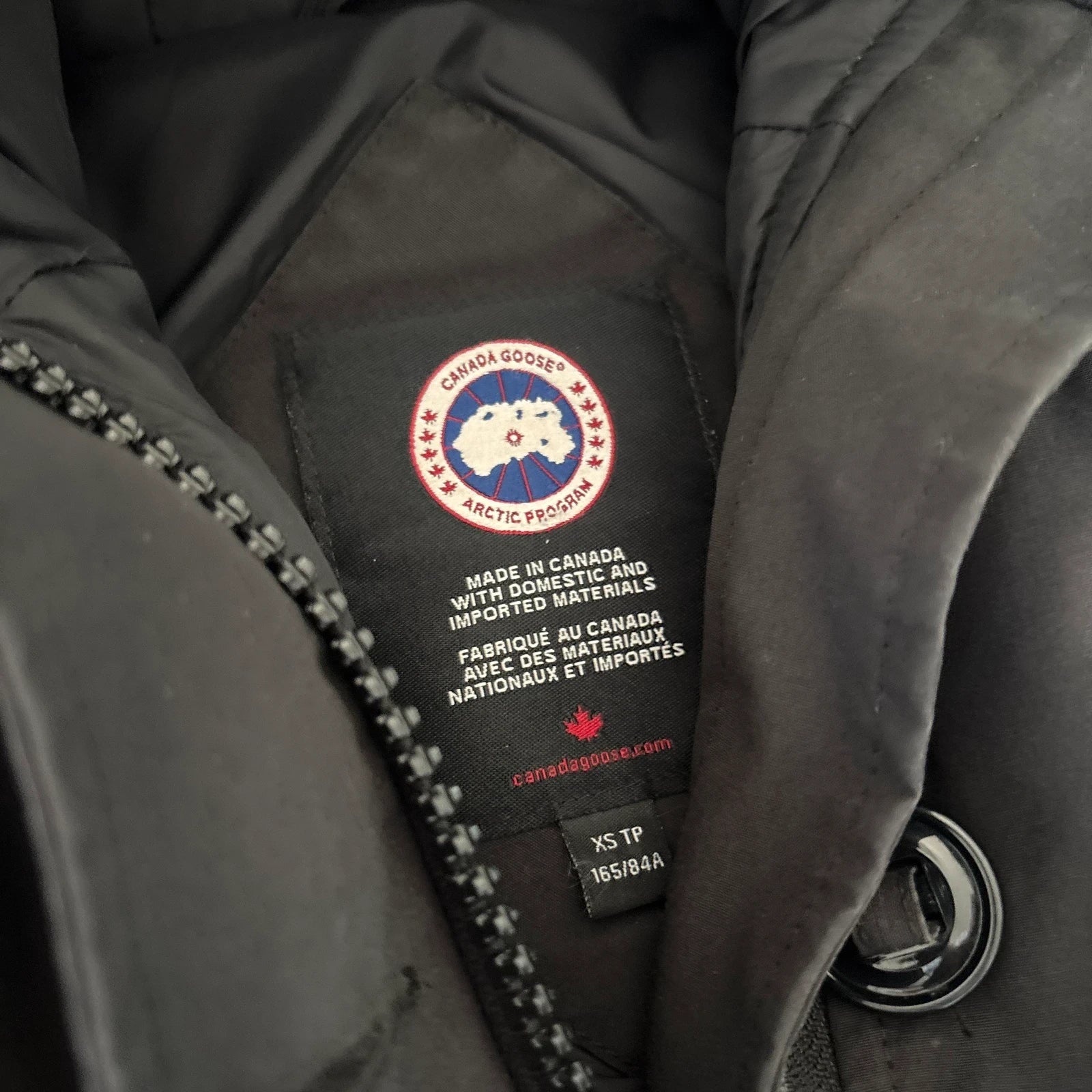 Canada Goose womens black montebello parka down coat size xs