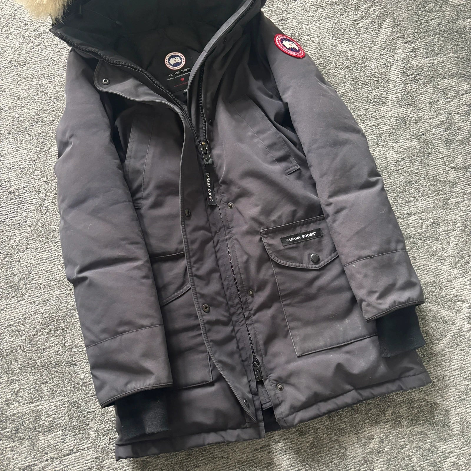 Canada Goose womens navy trillium parka down coat size xs