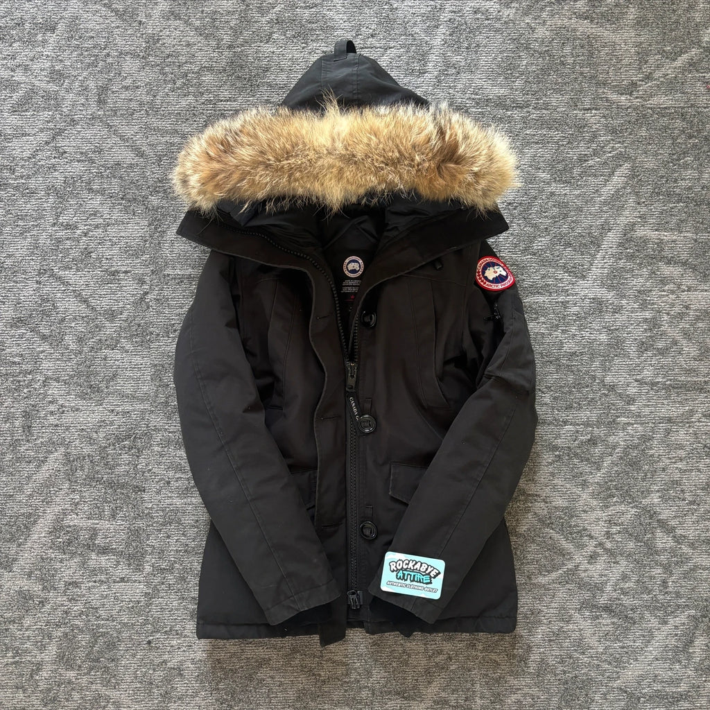 Canada Goose womens black montebello parka down coat size xs